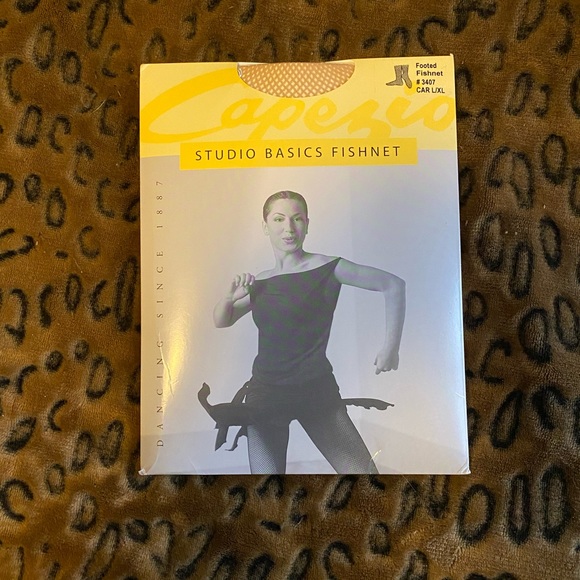 NWT Capezio Studio Basics fishnet tights bundle: 1 black 1 caramel size L/XL - Picture 2 of 4